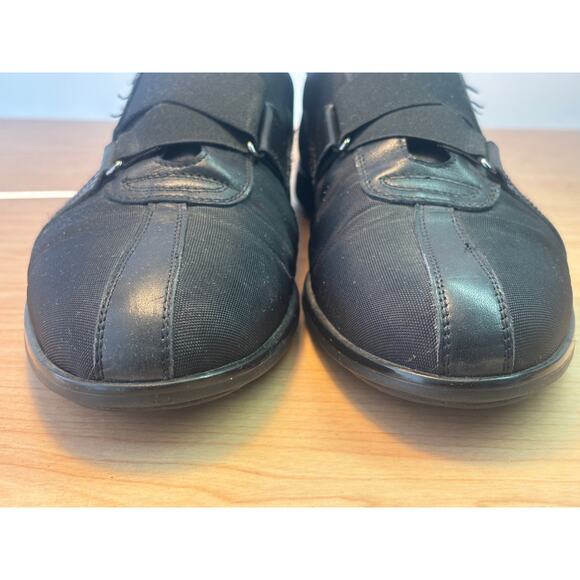 Jaime Mascaro Black Leather and Fabric Cross Strap Casual Flats 1003 Men's 42 - Picture 4 of 13